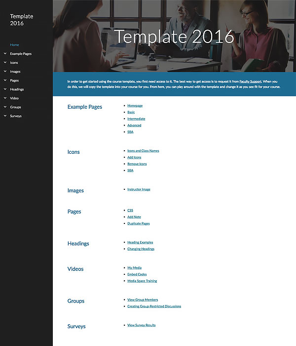 d2l template 2016 tutorial website homepage