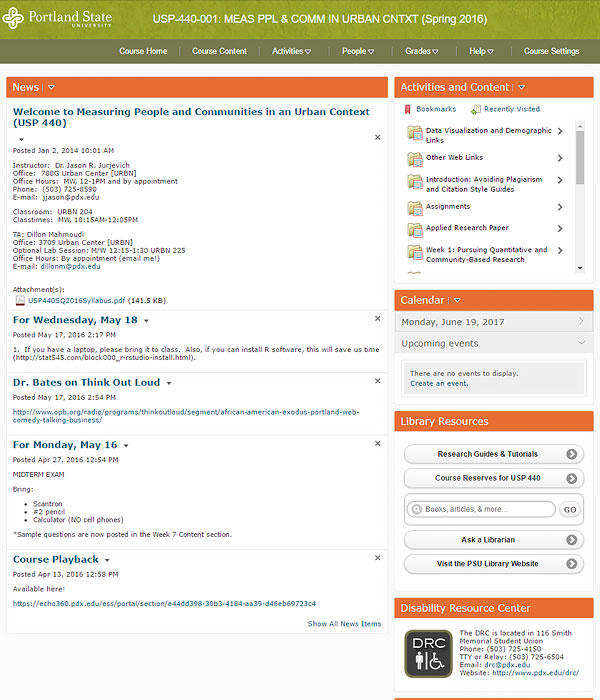 d2l standard homepage