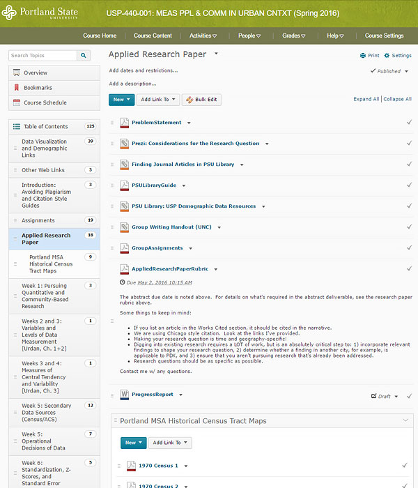 d2l standard content subpage