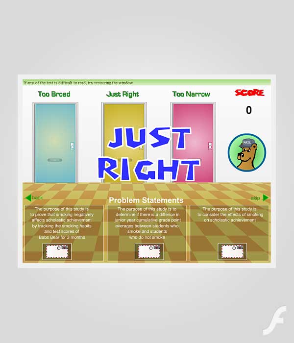 Just Right eLearning Game